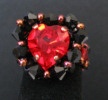 bague avec coeur cabochon Swarovski