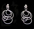 Boucles d'oreilles argent anneaux imbriqu&eacute;s