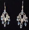 Boucles d'oreilles Chandelier Denim blue argent 925