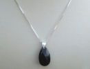 Collier argent pendentif Swarovski Larme Noire