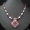 Collier pendentif  Andros framboisine