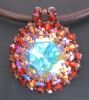 Collier pendentif m&eacute;daillon Red Magma