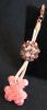 Gri-gri Nounours rose grande boule de perles