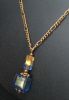 Pendentif  Murano bleu & dor&eacute; sur cha&icirc;ne