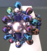 bague en perles goutte d'eau et cubes swarovski