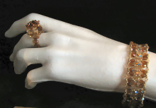 parure bijoux en perles golden