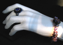 parure bijoux en perles violet