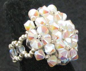 Bague Agate Blanc nacr&eacute;