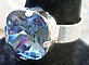 Bague cabochon carr&eacute; Swarovski Denim Blue