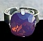 Bague cabochon carr&eacute; Swarovski Cyclamen