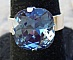 Bague cabochon carr&eacute; Swarovski Denim Blue