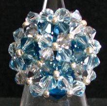Bague en perle Agate bleue ( en kit )