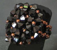 Bague en perles Agate noire (en kit)