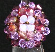 Bague en perles Swarovski Anakena violet (kit)