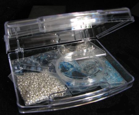 Boîte de perles Bleu Aquamarine cristal