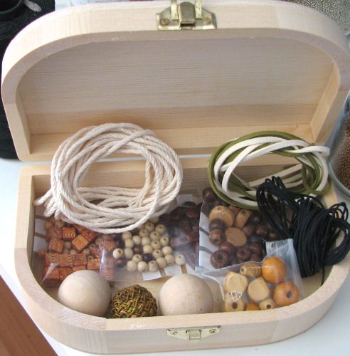 Boîte de perles en bois idéal macramé