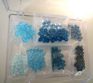 Boîte de perles Camaïeu de bleus Swarovski