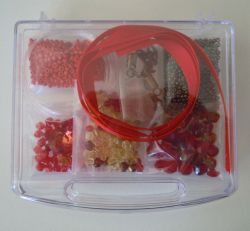Boîte de perles valisette Rouge et orangé