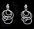 Boucles d'oreilles argent anneaux imbriqu&eacute;s