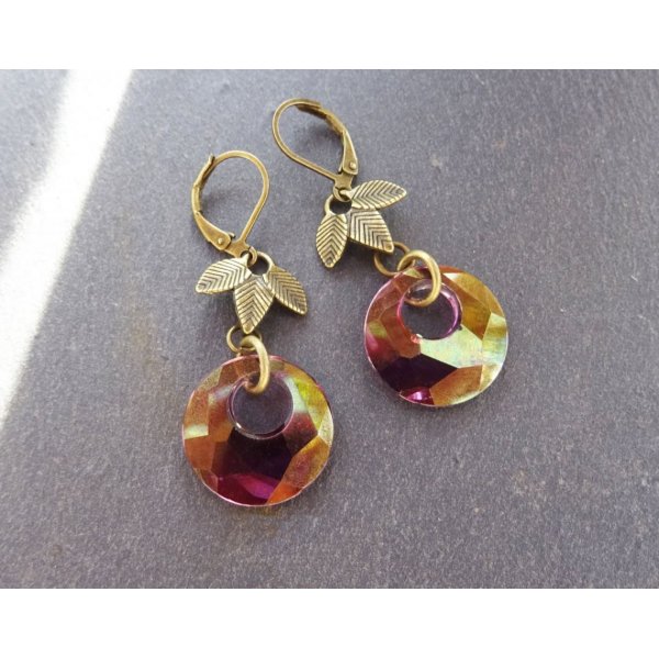 Boucles d'oreilles Bohème Swarovski Lilac