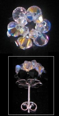 Boucles d'oreilles Boule Crystal/noir