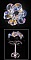 Boucles d'oreilles Boule Crystal/noir