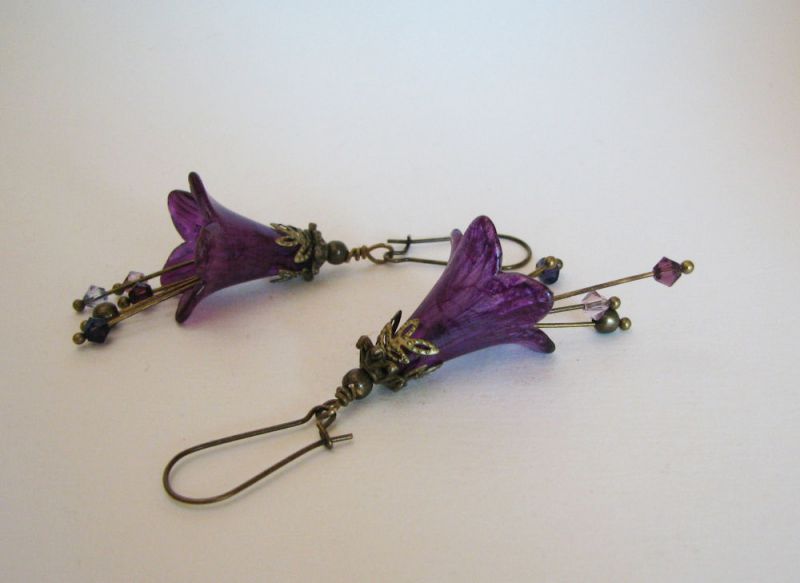 Boucles d'oreilles Flora violet