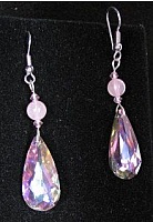 Boucles D'oreilles Pendantes Argent Strass En Forme De Gouttes D'eau - Mode Femme/fille
