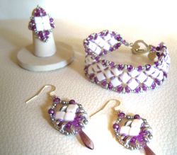 Boucles d'oreilles en kit Silkade Blanc Violet