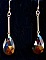 Boucles d'oreilles Larmes en cristal Noir et or