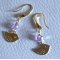 Boucles d'oreilles Oisillons dorés perles violettes