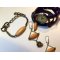 Boucles d'oreilles pierre beige & rose