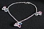Bracelet argent breloques bleu/rose
