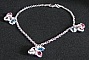 Bracelet argent breloques bleu/rose