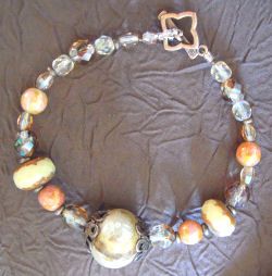 Bracelet Athena Cuivre, Ecru, Dor&eacute;