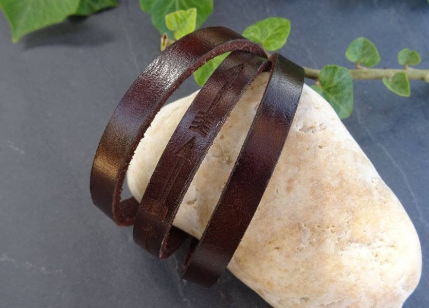 Bracelet cuir grav&eacute; &agrave; personnaliser