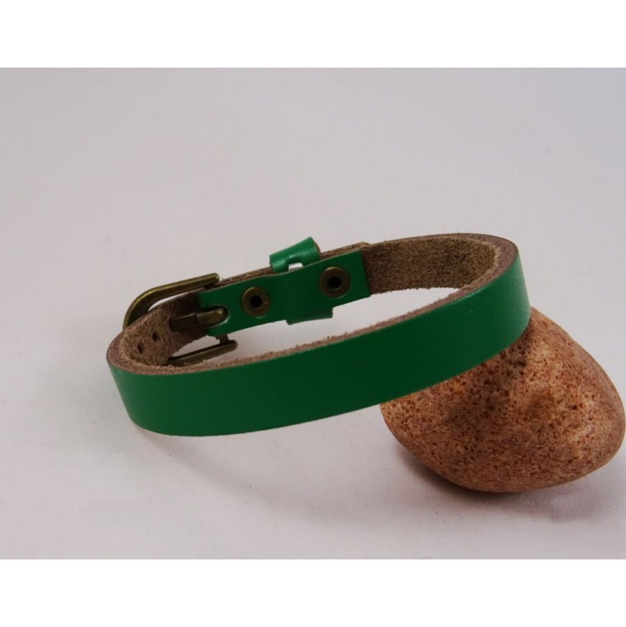 Bracelet cuir simple tour Vert pour montre