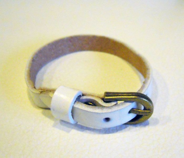 Bracelet cuir simple tour Blanc pour montre