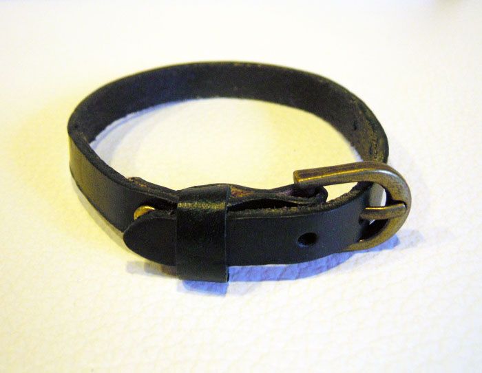 Bracelet cuir simple tour Noir pour montre