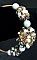 Bracelet Java sur cuir  Blanc & dor&eacute; en kit