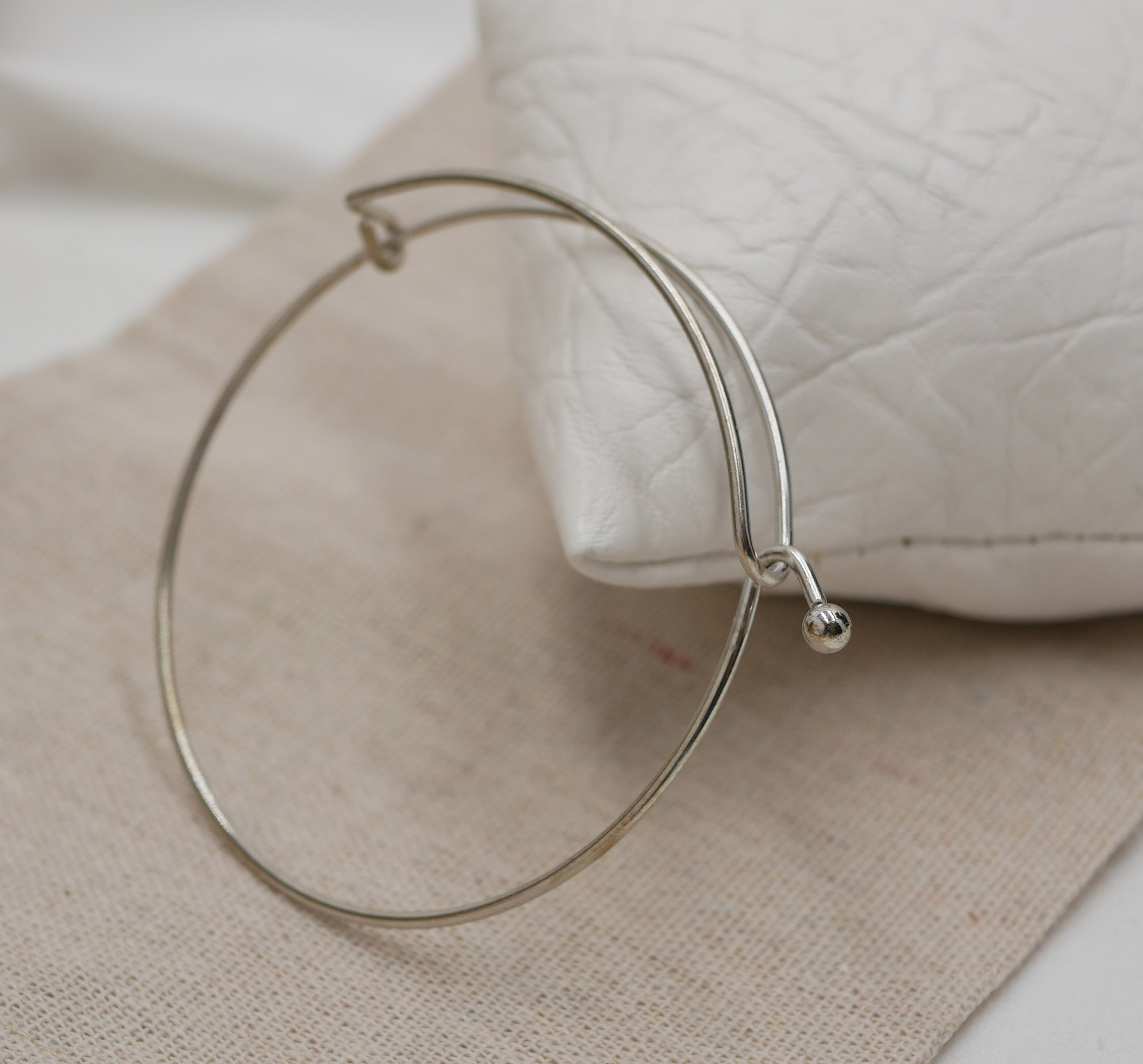 Bracelet jonc double coloris argent&eacute;