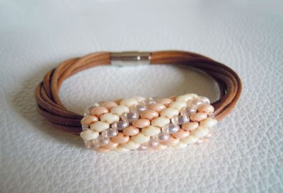 Bracelet en kit multi cuir et perles Nude