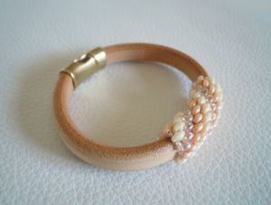 Bracelet en kit Regaliz naturel perles Nude
