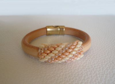 Bracelet en kit Regaliz naturel perles Nude