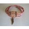 Bracelet Saipan double tour  cuir rosé 
