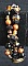Bracelet Noir & ambre aux cabochons sertis