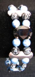 Bracelet 2 rangs aux obsidiennes