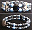 Bracelet 2 rangs aux obsidiennes