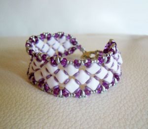 Bracelet Silkade Blanc Violet en kit