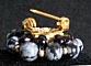 Broche Obsidiennes et cristal